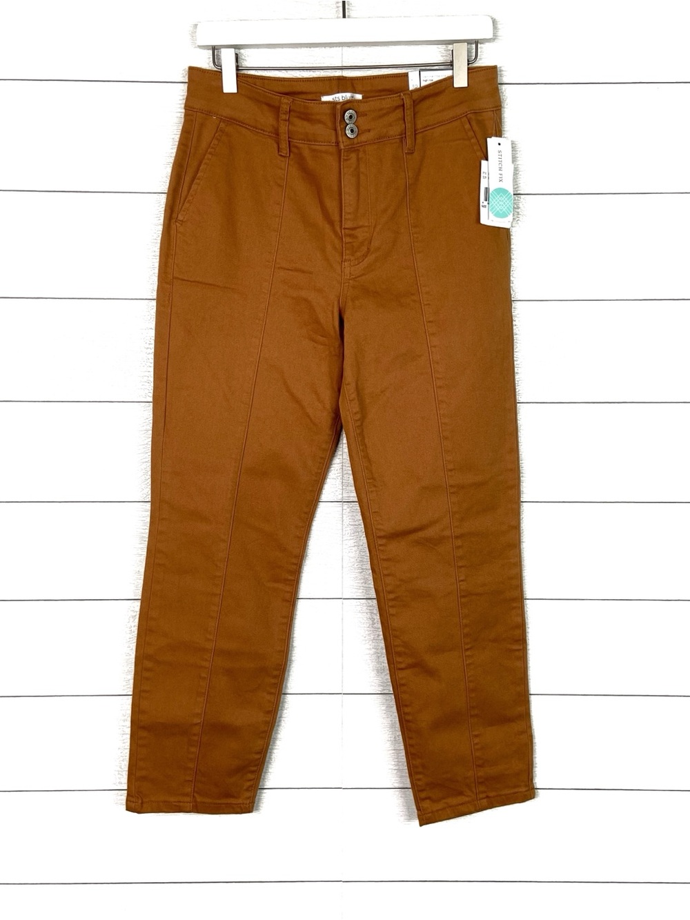 NWT STS BLUE Stitch Fix Caroline Crop Straight High Rise Pant Burnt Orange 30